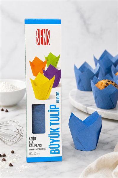 Kademeli Tulip Mavi Muffin Kapsülü 200 Adet