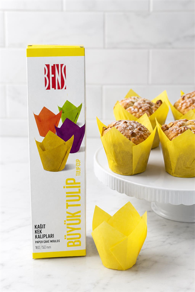 Kademeli Tulip Sarı Muffin Kapsülü 200 Adet