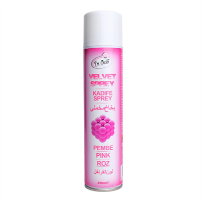 Dr. Gusto Kadife Sprey Pembe 250 ml - Velvet Efekt Pasta ve Tatlı Kaplama Gıda Boyası