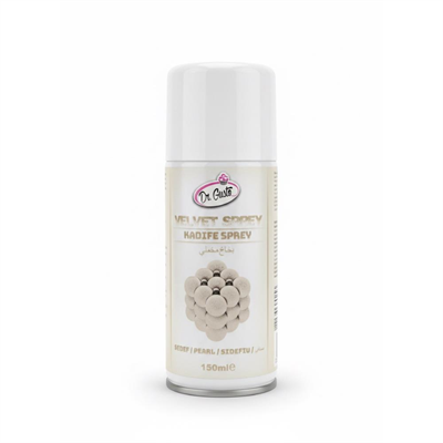 Dr. Gusto Kadife Sprey Sedef 150 ml - Velvet Efekt Pasta ve Tatlı Kaplama Gıda Boyası
