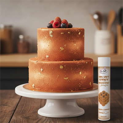 Kadife (Velvet) Sprey Gıda Boyası Bakır 250 ml