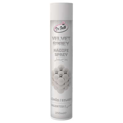 Kadife (Velvet) Sprey Gıda Boyası Gümüş 250 ml