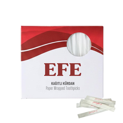 Efe Pastacılık Kağıtlı Kürdan 250li - Hijyenik Tek Kullanımlık Paketli Kürdan