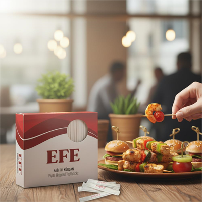Efe Pastacılık Kağıtlı Kürdan 250li - Hijyenik Tek Kullanımlık Paketli Kürdan