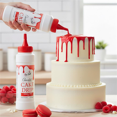 Kırmızı Cake Drip 250 g – Pasta, Kek ve Tatlı Üzeri Çikolata Kaplama Sosu