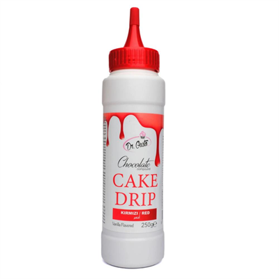 Kırmızı Cake Drip 250 g – Pasta, Kek ve Tatlı Üzeri Çikolata Kaplama Sosu