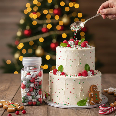Kırmızı Yeşil Cupcake ve Pasta Süsleme Şekeri 100 g – Dekor Şekeri