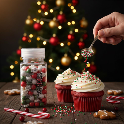 Kırmızı Yeşil Cupcake ve Pasta Süsleme Şekeri 100 g – Dekor Şekeri
