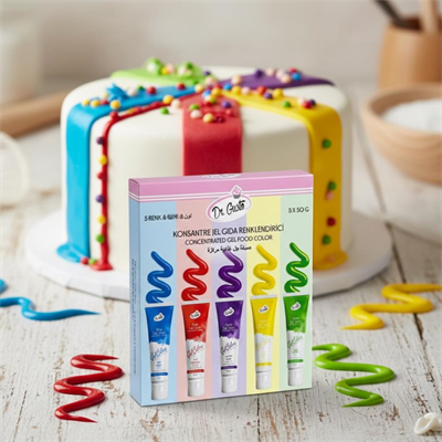 Dr. Gusto Konsantre Jel Gıda Boyası 50 gr 5li Set