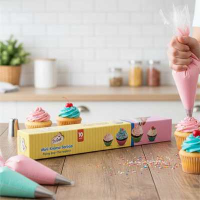 Krema Torbası Mini 10’lu – 40 cm x 24 cm | Tek Kullanımlık Dayanıklı Pasta Sıkma Torbası