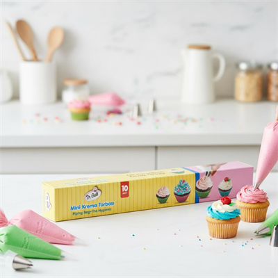 Krema Torbası Mini 10’lu – 40 cm x 24 cm | Tek Kullanımlık Dayanıklı Pasta Sıkma Torbası