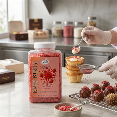 Krep Kırığı Çilek 150 GR – Pasta, Waffle ve Tatlı Süsleme Parçacıkları