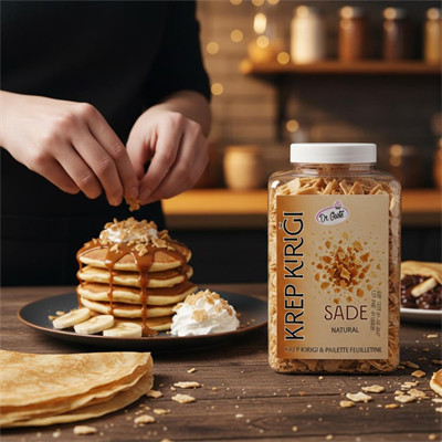 Dr. Gusto Krep Kırığı Sade 150 gr - Waffle, Pancake ve Tatlılar için Çıtır Dekor