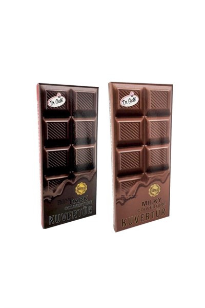 Kuvertür / Eritme Çikolata 2li Bitter Ve Sütlü 200 Gr