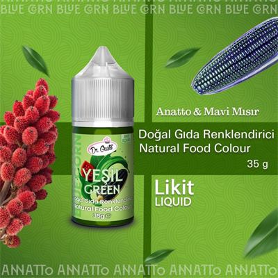 Dr. Gusto Likit Yeşil Doğal Gıda Boyası 35 gr Bitkisel