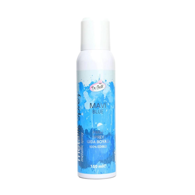Dr. Gusto Mavi Metalik Sprey Gıda Boyası 150 ml