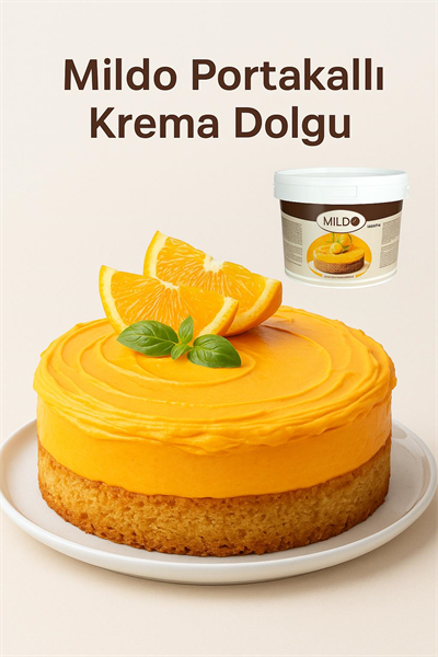 Mildo Portakallı Krema Dolgu 6 kg - Pasta ve Tatlılar için Dolgu Kreması