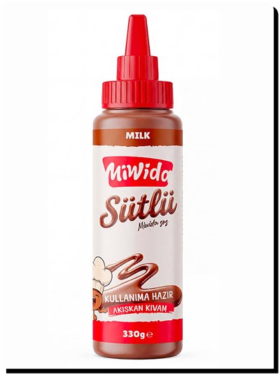 MİWİDA Sütlü Çikolata Sos - Pratik Waffle, Pankek, Krep, Kruvasan ve Tatlı Sosu 330 Gr