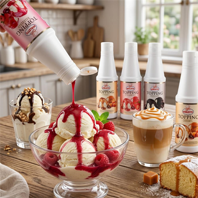 Ovalette Topping 4’lü Sos Seti Çilek, Karamel, Çikolata ve Frambuaz 1 Kg – Waffle, Pancake ve Tatlı Sunumları İçin Profesyonel Sos Seti