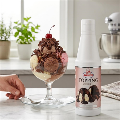 Ovalette Topping 4’lü Sos Seti Çilek, Karamel, Çikolata ve Frambuaz 1 Kg – Waffle, Pancake ve Tatlı Sunumları İçin Profesyonel Sos Seti