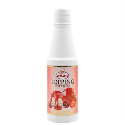 Ovalette Topping Çilek Sosu 1 Kg – Waffle, Pancake, Tatlı ve İçecekler İçin Yoğun Çilek Aromalı Topping