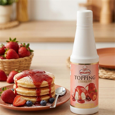 Ovalette Topping Çilek Sosu 1 Kg – Waffle, Pancake, Tatlı ve İçecekler İçin Yoğun Çilek Aromalı Topping