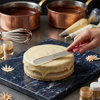 Pasta Paleti 20 CM Pembe – Paslanmaz Çelik Pasta Spatulası ve Krema Sürme Aparatı