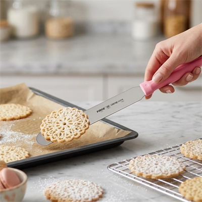 Pasta Paleti 20 CM Pembe – Paslanmaz Çelik Pasta Spatulası ve Krema Sürme Aparatı