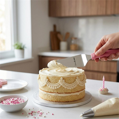 Pasta Servis Spatulası Pembe 16 CM – Kek ve Pasta Dilimleme Servis Aparatı