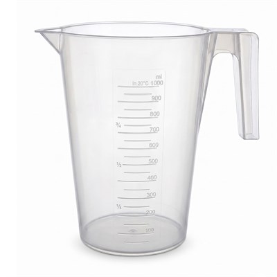 Plastik Kulplu Ölçü Kabı Beher 1 Litre