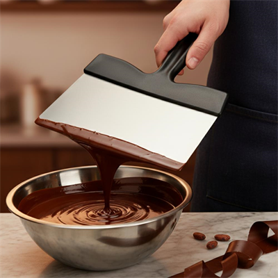 Profesyonel Çikolata Spatulası 21 cm | Paslanmaz Çelik Geniş Temperleme Spatulası