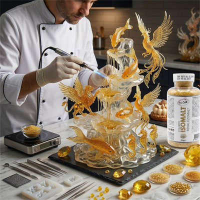 Renkli İzomalt (Isomalt) Gold (Altın) 250 GR – Şeker Sanatı ve Pasta Dekorasyon İçin