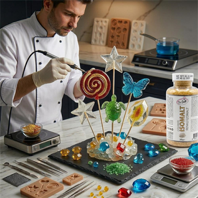 Renkli İzomalt (Isomalt) Gold (Altın) 250 GR – Şeker Sanatı ve Pasta Dekorasyon İçin