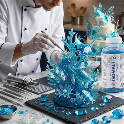 Renkli İzomalt (Isomalt) Mavi 250 GR – Şeker Sanatı ve Pasta Dekorasyon İçin