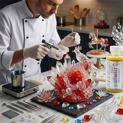 Renkli İzomalt (Isomalt) Pembe 250 GR – Şeker Sanatı ve Pasta Dekorasyon İçin