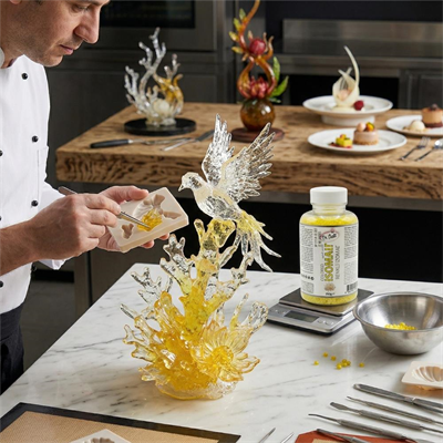 Renkli İzomalt (Isomalt) Sarı 250 GR – Şeker Sanatı ve Pasta Dekorasyon İçin