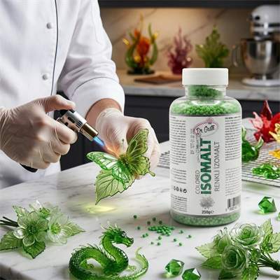 Renkli İzomalt (Isomalt) Yeşil 250 GR – Şeker Sanatı ve Pasta Dekorasyon İçin