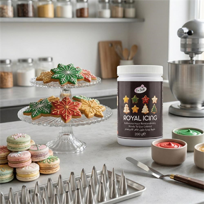 Royal Icing Siyah 200 GR – Hazır Kurabiye ve Pasta Süsleme Kreması