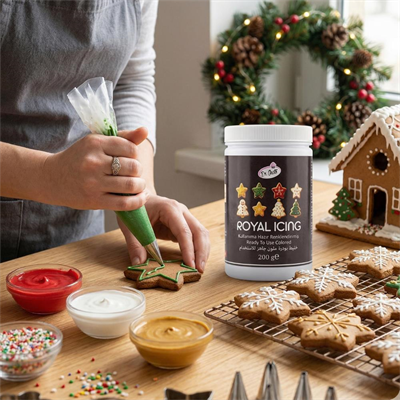 Royal Icing Siyah 200 GR – Hazır Kurabiye ve Pasta Süsleme Kreması