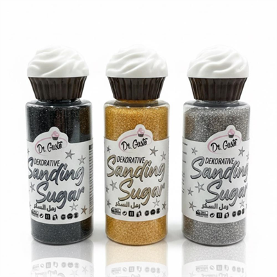 Sanding Şeker 3’lü Set 100 Gr – Altın, Gümüş ve Siyah Pasta & Tatlı Süsleme Şekeri