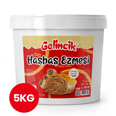Sarı Haşhaş Ezmesi 5 Kg - Hamur İşlerinde & Kahvaltılık Doğal Katkısız Ezme