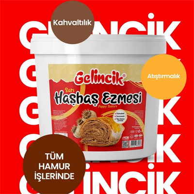 Sarı Haşhaş Ezmesi 5 Kg - Hamur İşlerinde & Kahvaltılık Doğal Katkısız Ezme