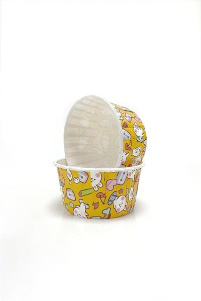 Sarı Tavşan Desenli Kek Kapsülü 50 Adet | Renkli Muffin Cupcake Kağıdı – 50x39 mm