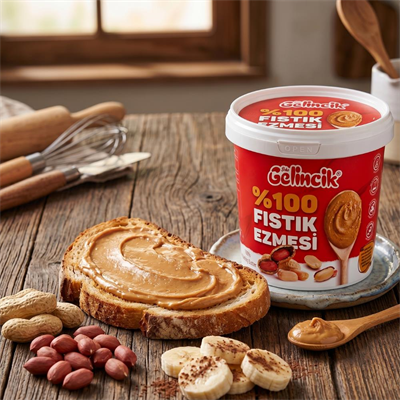 Şekersiz %100 Saf Doğal Fıstık Ezmesi 1 KG – Katkısız Taze Çekim Glutensiz Yer Fıstığı Ezmesi
