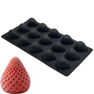 Silikon Mini Meyveli Dondurma Kalıbı Çilek Şekilli