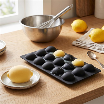 Silikon Mini Meyveli Dondurma Kalıbı Limon Şekilli