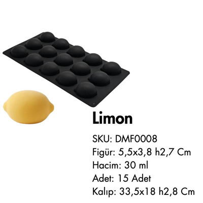Silikon Mini Meyveli Dondurma Kalıbı Limon Şekilli