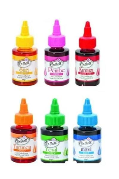 Dr. Gusto Sıvı Gıda Boyası Sarı Pembe Kırmızı Turuncu Yeşil Mavi 60 gr