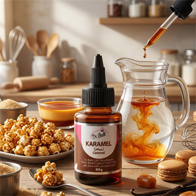Dr. Gusto Su Bazlı Likit Gıda Boyası Karamel 60 gr - Pastacılık için Yoğun Renk Verici