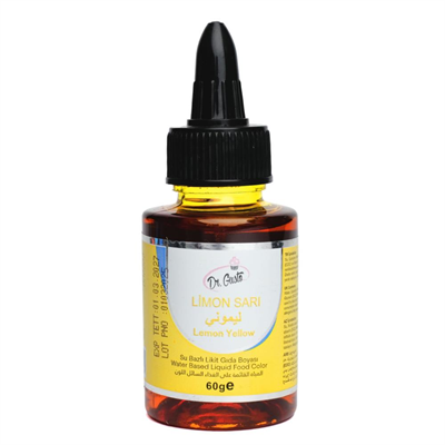 Su Bazlı Likit Gıda Boyası Limon Sarısı 60 GR – Pasta, Krema ve İçecek Renklendirici